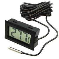 ЖК термометр/гигрометр малогабаритный RUICHI HT-1. LCD 16x35 мм. -50…+110 °С. чёрный. длина кабеля 3 м