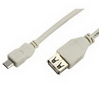 Компьютерный шнур RUICHI USB 2.0 A(f)-micro USB B(m). 0.2 м. белый