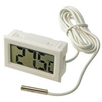 ЖК термометр/гигрометр малогабаритный RUICHI HT-1. LCD 16x35 мм. -50…+110 °С. белый. длина кабеля 1 м