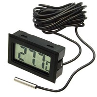 ЖК термометр/гигрометр малогабаритный RUICHI HT-1. LCD 16x35 мм. -50…+110 °С. чёрный. длина кабеля 2 м