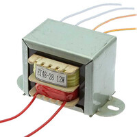 Трансформатор питания RUICHI сердечник EI48-28. 50 Гц. понижение с 220 В до 2х12 В. 1 А. 12 Вт. крепление на 2 винта