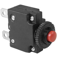 Автоматический выключатель RUICHI L-MZ. 43х28х13.2 мм. 10 А. постоянный и переменный ток. корпус черный. кнопка красная