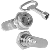 Замок цилиндрический для бокса с ключом RUICHI MS705-25. 25х18 мм. ригель прямой. ключ типа треугольник. ручка ключей металлическая