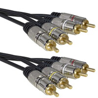 Аудио-видео шнур RUICHI 4 RCA - 4 RCA. 1.5 м. METAL GOLD 4 RCA - 4 RCA GM 1.5m