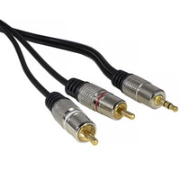 Аудио-видео шнур RUICHI Stereo 3.5 мм - 2 RCA. 1.5 м Stereo 3.5 mm - 2 RCA GM 1.5m