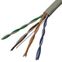 Кабель витая пара UTP 4х2х0.5 мм RUICHI. 24AWG. ССА/PE/PVC. CAT5e. 100 МГц. серый. бухта 305 м 5e UTP 24AWG CCA (305м)