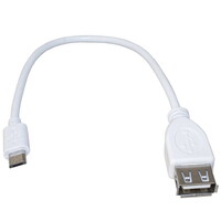 Компьютерный шнур RUICHI USB 2.0 A(f)-micro USB B(m). 0.2 м. белый USB2.0 A(f)-micro USB B(m) W 0.2m