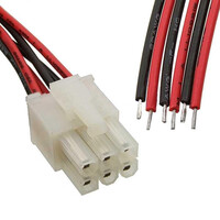 Межплатный кабель питания (вилка) типа Mini-Fit RUICHI 2x3. AWG20. 0.3 м MF-2x3F wire 0.3m AWG20