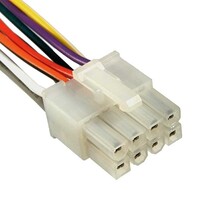 Межплатный кабель питания (вилка) типа Mini-Fit RUICHI 2x4. AWG20. 0.3 м MF-2x4F wire 0.3m AWG20