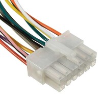 Межплатный кабель питания (вилка) типа Mini-Fit RUICHI 2x6. AWG20. 0.3 м MF-2x6F wire 0.3m AWG20