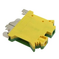 Клеммная колодка на DIN-рейку SANHE SHUKT6N. UL/IEC. 65 А. 2000 В. 24-10 AWG. PA66. корпус желто-зеленый SHUKT6N