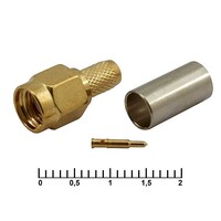 Разъём высокочастотный RUICHI SMA-C58P gold. обжимной SMA-C58P gold