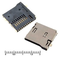 Держатель карты памяти RUICHI micro-SD SMD 9pin ejector. 9 контактов micro-SD SMD 9pin ejector