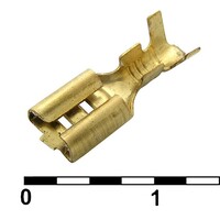 Клемма ножевая неизолированная F-типа RUICHI DJ622-D4.8A. 4.8 мм. латунь DJ622-D4.8A